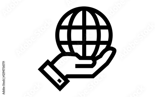 Globe in the hand vector image, globe in the hand png image