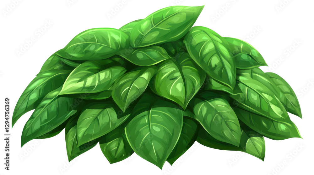 Fototapeta premium Serene close-up of lush green leaves in nature illustration