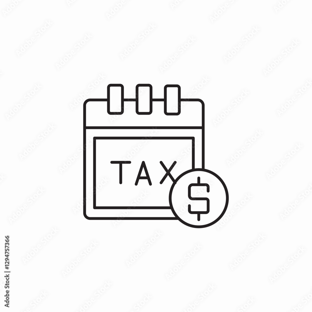 tax date calendar icon sign vector tax date calendar icon sign vector