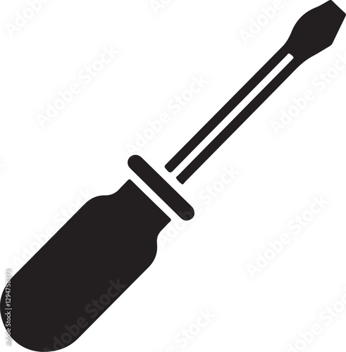 Vector Icon Screwdriver, Repair Tool, Mechanical Work, DIY Equipment
