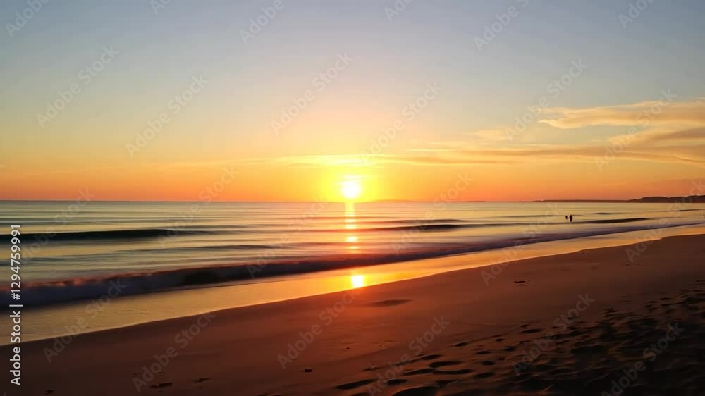 Serene Sunset at the Beach: Golden Hour Bliss Serene Sunset at the Beach: Golden Hour Bliss