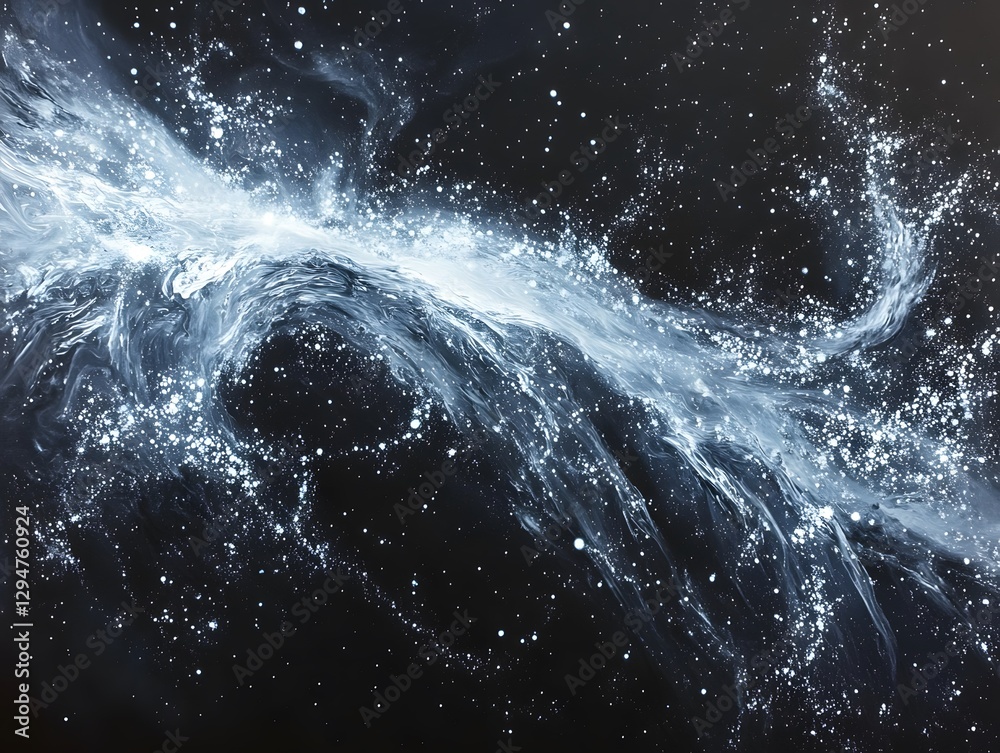 Abstract space galaxies in cool silver Abstract space galaxies in cool silver