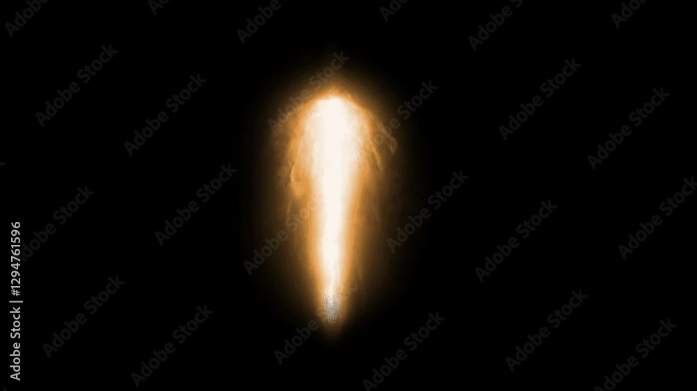 Dynamic rocket fire animation on a black screen, ideal for space scenes, launch effects, or sci-fi projects. Perfect for intros, transitions, or explosive visual moments