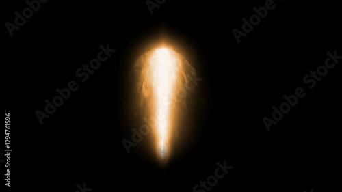 Dynamic rocket fire animation on a black screen, ideal for space scenes, launch effects, or sci-fi projects. Perfect for intros, transitions, or explosive visual moments