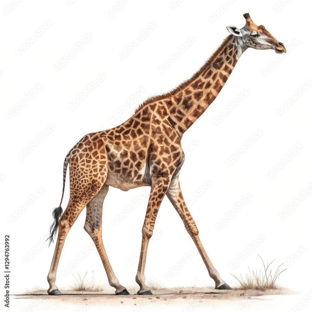 Fototapeta premium giraffe isolated on white