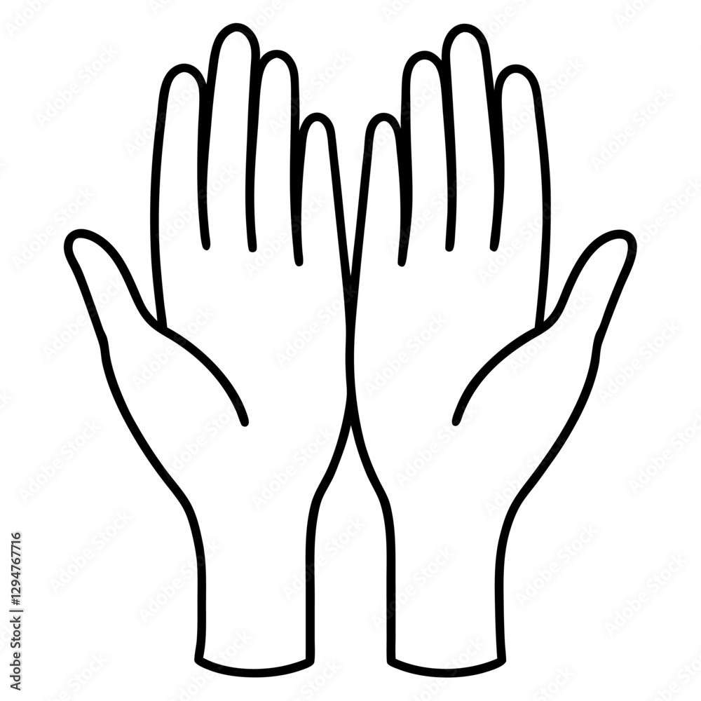 lightly open hands vector white background
lightly open hands vector white background