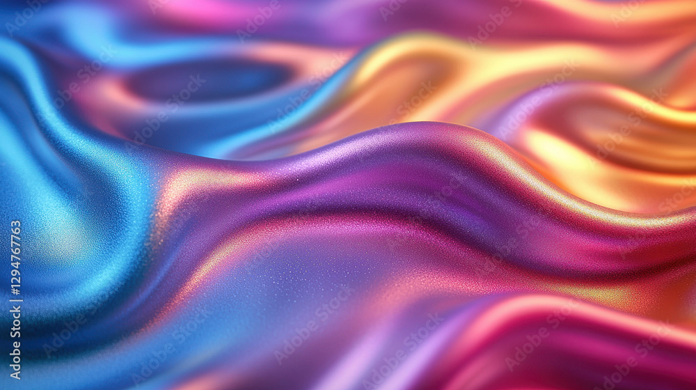 Obraz premium Iridescent polymer film showcasing rainbow-like colors and textured details with soft-focus highlights in a mesmerizing composition
