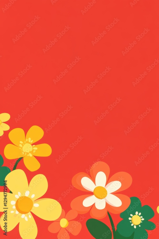 Beautiful background template made of Spring flowers. Beautiful background template made of Spring flowers.