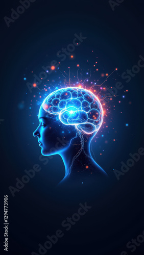 Wallpaper Mural A conceptual illustration of artificial general intelligence with a human-like head filled with stars and cosmic imagery. Torontodigital.ca