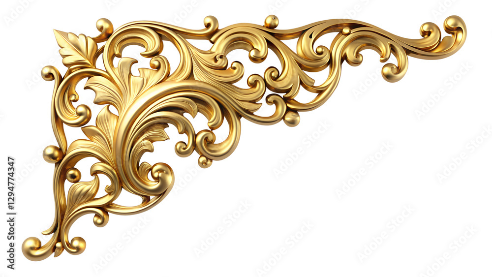 Antique gold corner frame isolated on white background Antique gold corner frame isolated on white background