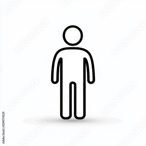 A flat, stylish icon representing a person as a customer, user, or consumer, appropriate for use in apps and websites photo