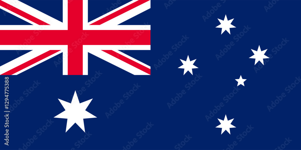 Fototapeta premium Official standardized national flag of Australia
