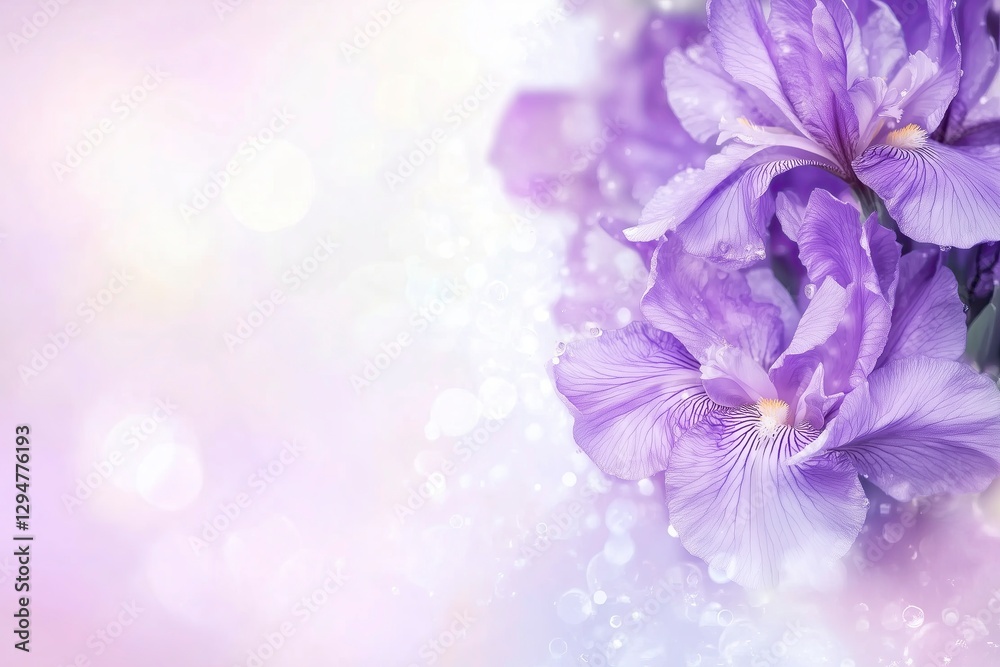 Purple Irises with Bokeh Effect Purple Irises with Bokeh Effect