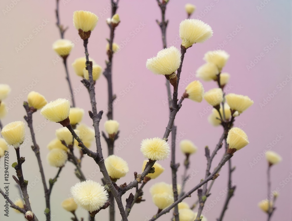 Fototapeta premium A tree with yellow flowers