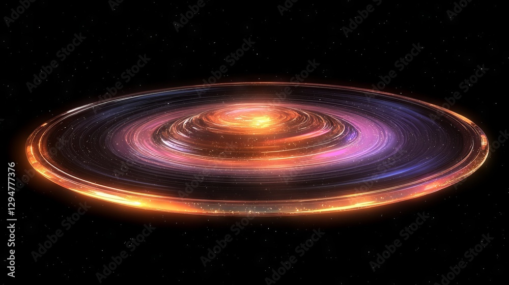 Obraz premium A dreamy, cute Y2K-style 3D holographic abstract liquid in pink and purple, with wave-like ripples, rendered against a black galaxy background. The design features a morphing blob shape