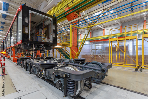 Workshop of the plant for the production of rolling stock for the metro.