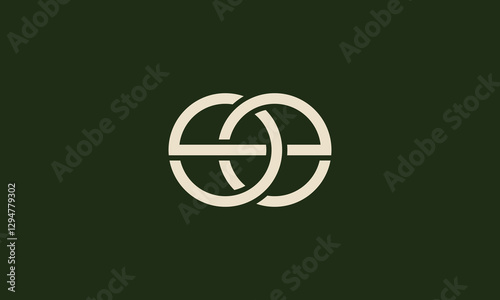 ee intersecting Initials Letter Vector
