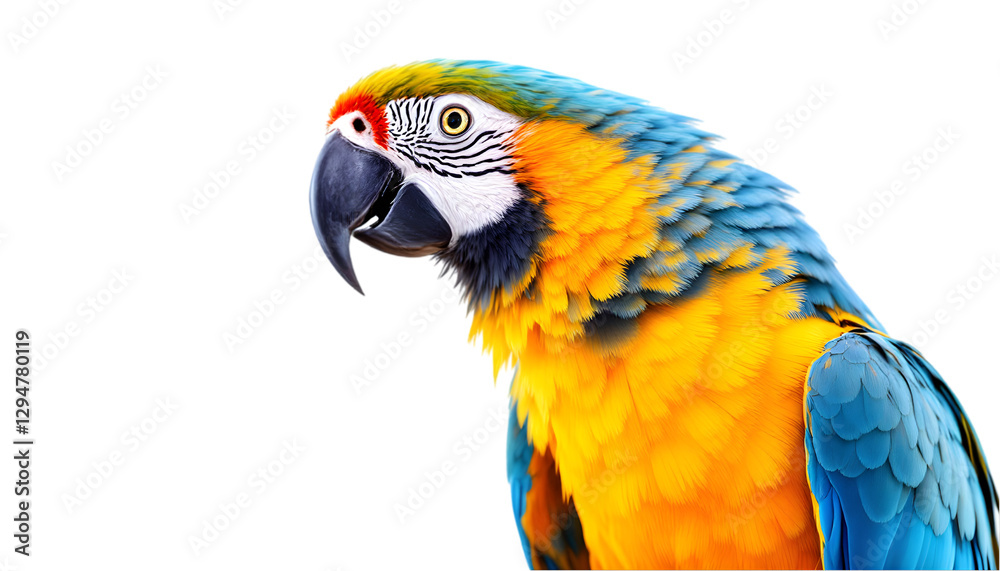 Photo Majestic Blue-and-Yellow Macaw Parrot Close-Up Photo Majestic Blue-and-Yellow Macaw Parrot Close-Up