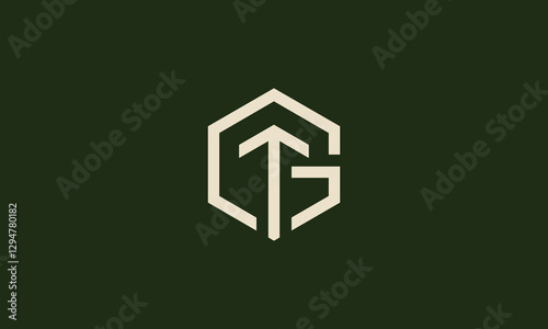 GT or TG Initials Letter Vector