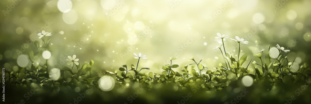 Fototapeta premium Green fresh grass lawn in Spring.