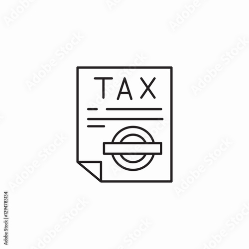 tax paperwork icon sign vector