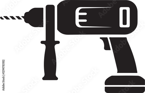 Vector Icon Electric Drill, Power Tool, Construction Equipment, DIY Repair