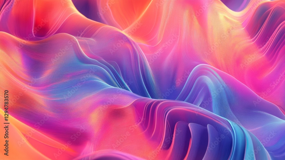 Obraz premium Abstract Colorful Swirling Waves Background
