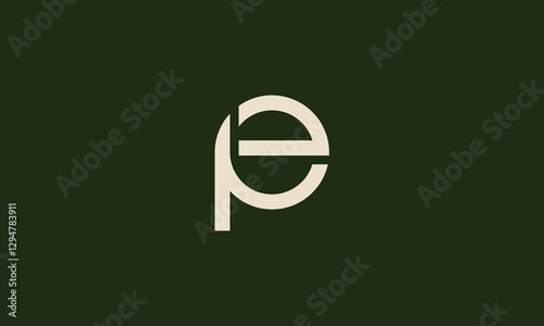 Pe or eP Initials Letter Vector
