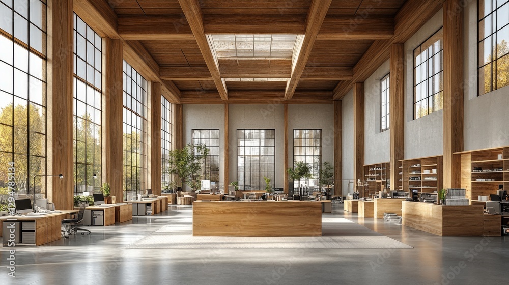 Modern Office Space with Large Windows and Natural Light Modern Office Space with Large Windows and Natural Light