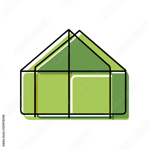 Charming cartoon greenhouse icon in three dimensional style for eco-friendly designs and garden concepts