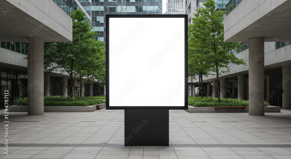 Fototapeta premium Blank Billboard Mockup in Modern City Setting