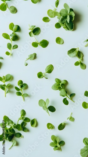 Vibrant Green Microgreens Flatlay Photography