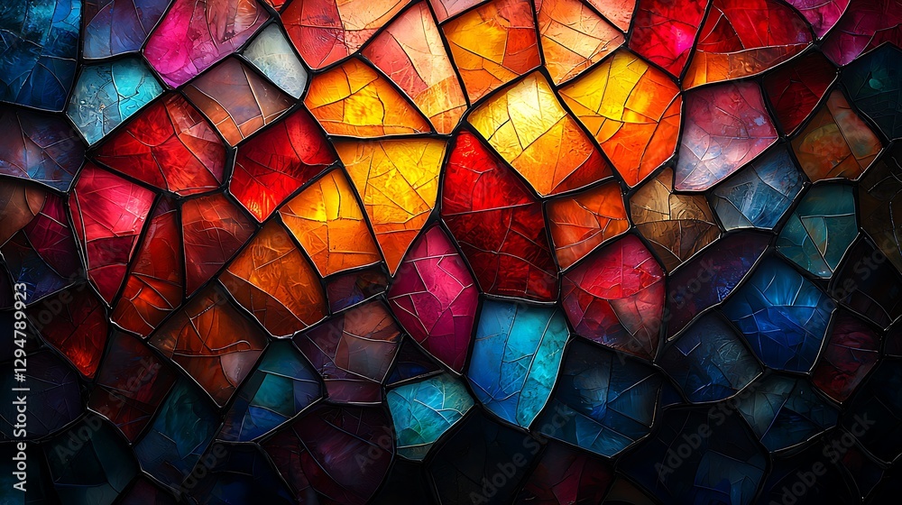 Fototapeta premium Beautiful glass mosaic in warm and cool tone wallpaper images