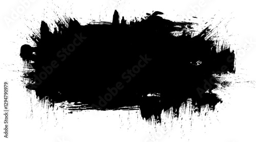 black ink brushed painting blank banner artistic grunge graphic abstract background