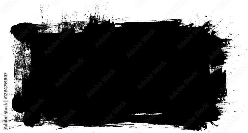 Fototapeta premium black ink brush painting banner grunge artistic abstract background