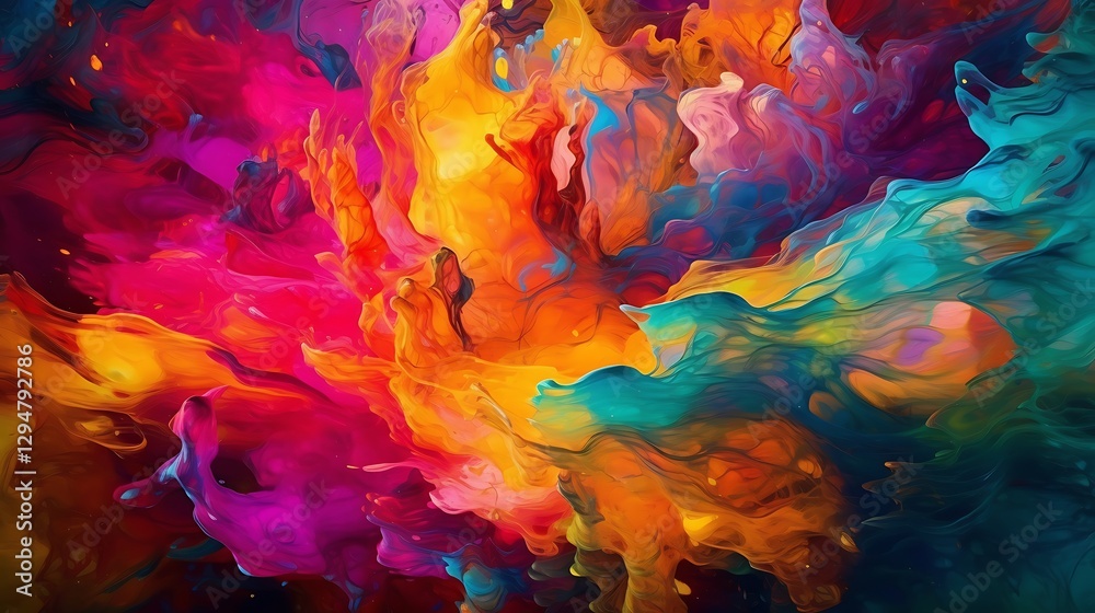 Energetic paint burst multicolor artistic effect images Energetic paint burst multicolor artistic effect images