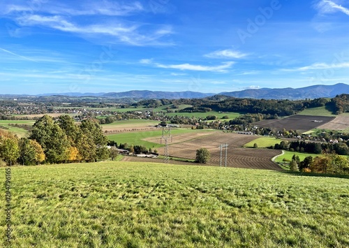 agricultural landscape around the village of Palkovice photo