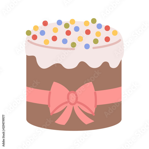 Vector Easter cake in flat style