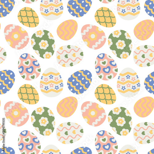 Vector seamless pattern with easter eggs