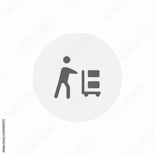 carry trolley icon sign vector