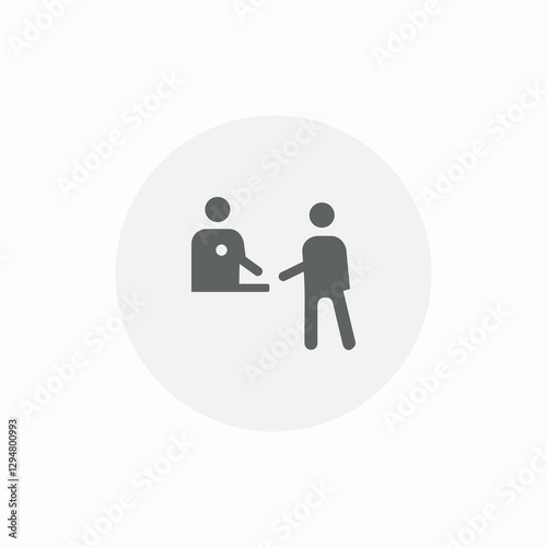 customer desk icon sign vector