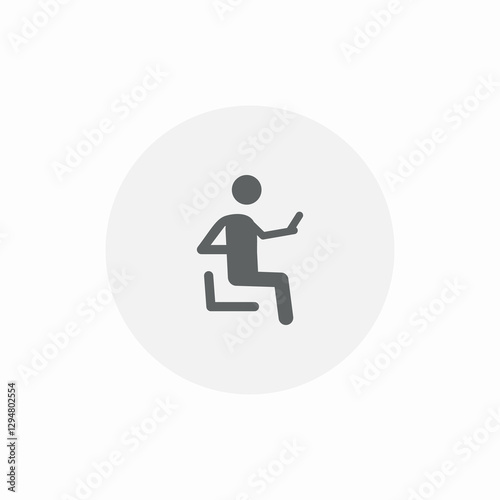 sitting chair usage icon sign vector