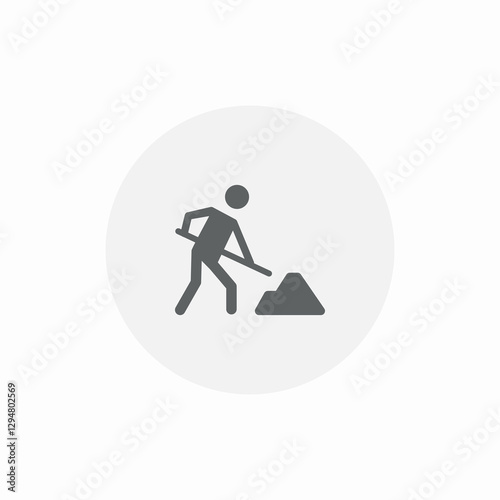 shovel dig icon sign vector