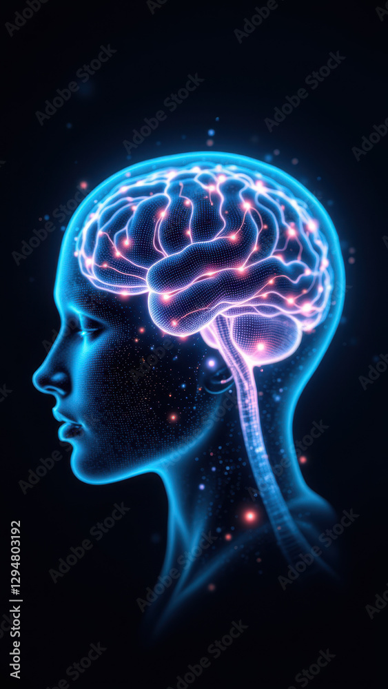 An illustration showing a human head with a glowing brain, symbolizing artificial general intelligence or AGI. An illustration showing a human head with a glowing brain, symbolizing artificial general intelligence or AGI.