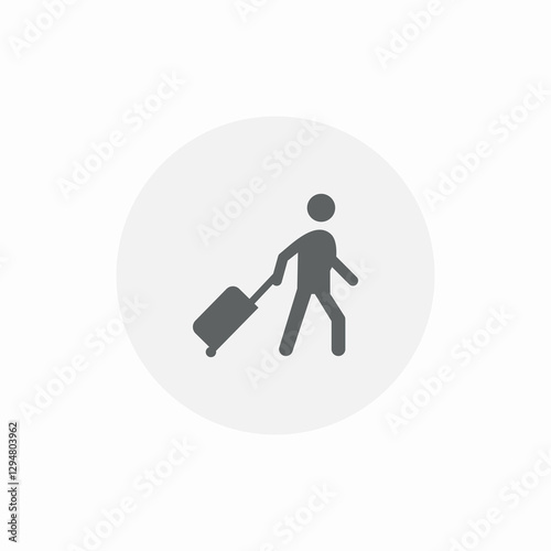 wheel luggage carry icon sign vector
