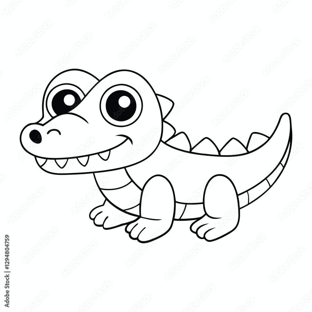 Fototapeta premium Coloring page Crocodile vector illustration