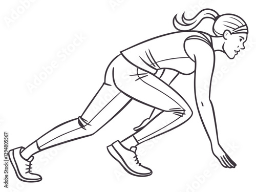 Powerful Female Sprinter Vector Art for Sports Enthusiasts