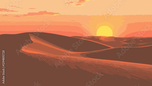 Sand dune vector illustration