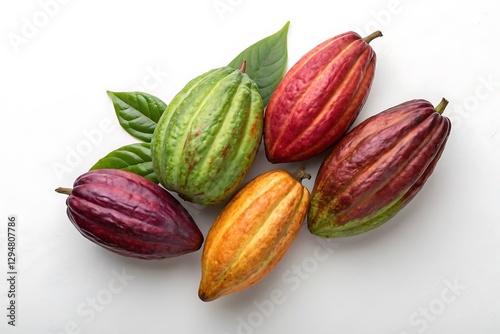 Wallpaper Mural Fresh Cocoa Fruits Isolated on a White Background Torontodigital.ca
