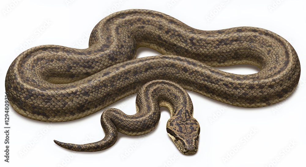 Close-up of Tianoboa Snake Coiled on White Background Close-up of Tianoboa Snake Coiled on White Background